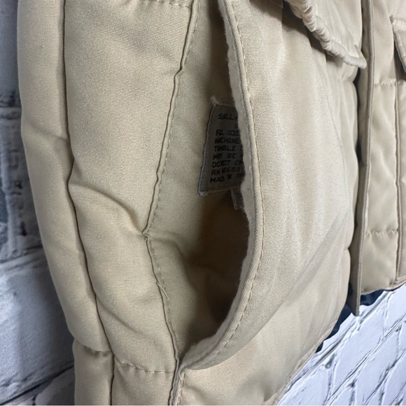 Lacoste Men’s Vintage Puffer Vest Reversible Tan Blue Size Large Cotton Blend - Picture 9 of 15